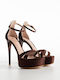 Stoff Sandalen Braun