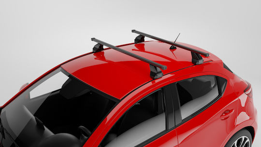 Menabo Complete Set Car Roof Bars Iron Omega M 112 Cm Black Mini Cooper One 5 Doors 2014>2018 2 Pieces 9720 Mb+12670 Mb Mp.mi.12670/mb-omg-2