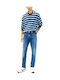 Scanton Men's Elastic Jeans Pants with Slim Fit Medium Denim