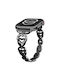 Orso Elegant Double Hearts Bracelet Black Apple Watch 44 45 46 49mm