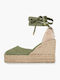 Women's Fabric Platform Espadrilles Green