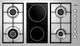 Mondin Cooktop Natural Gas & Electric with Frame Autonomous Inox 89x51cm Silver