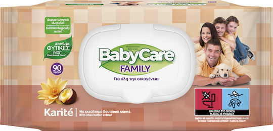 Family Karite Baby Wipes Alcohol-Free & Parabens Free 90pcs