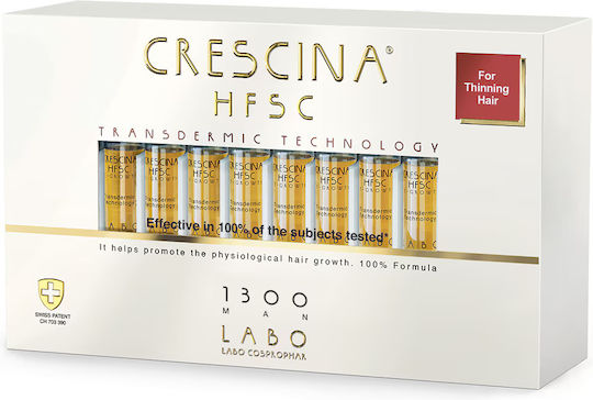 Crescina Transdermic HFSC 1300 Growth Stimulation Ампули за Коса против Косопад за Мъже 20x3.5ml