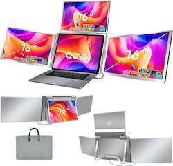 Triple Erweiterbarer Tragbarer Monitor Laptop Qova 16-Zoll Quad Bildschirm 3 Ips 16:10 Bildschirme Full Hd 1200p Klappbar 360° Drehbar Kompatibel mit Windows Macbook Verstellbarer Ständer Für 12"-18.5" Laptops Srgb 100% Tasche Inklusive