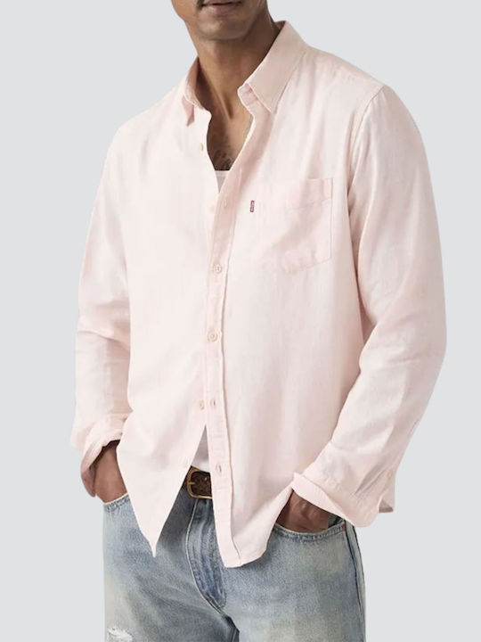 Levi's Sunset 1 Pocket Standard Λινό Πουκάμισο Ροζ