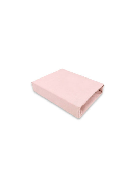 Qmini Cearșaf pentru bebeluși Pentru Cradle Bumbac cu Cauciuc Roz 76x43buc