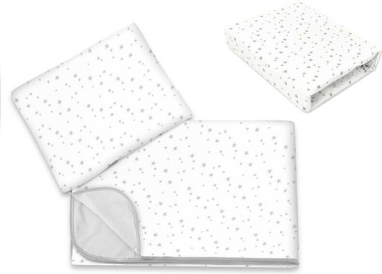 MimiNu Set Für Krippe Mini Gray Stars 3Stück
