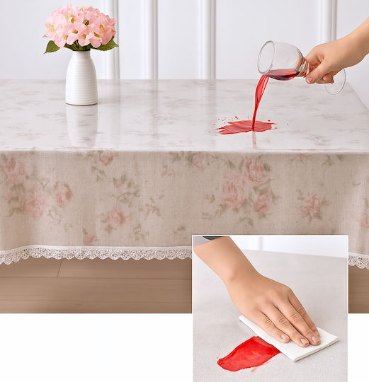 Obro Lace Stain Resistant Transparent Tablecloth 130x180cm