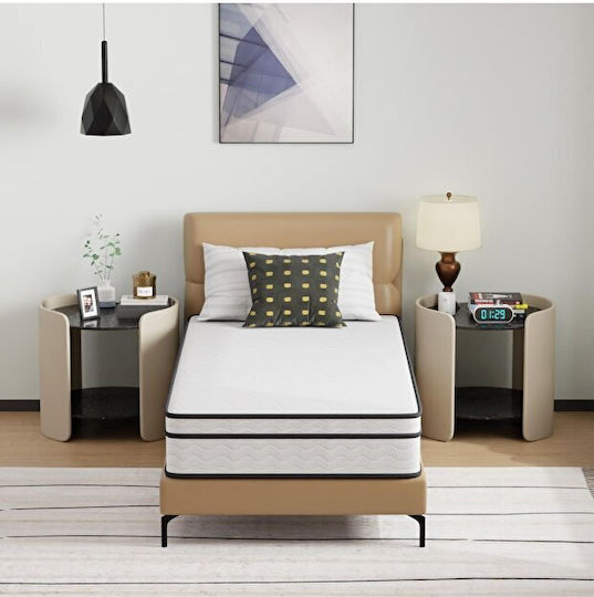 Voll Orthopädische Schaumstoffmatratze Einzeln Mit Eingebautem Pillow-Top Weiß (80x180x15cm)
