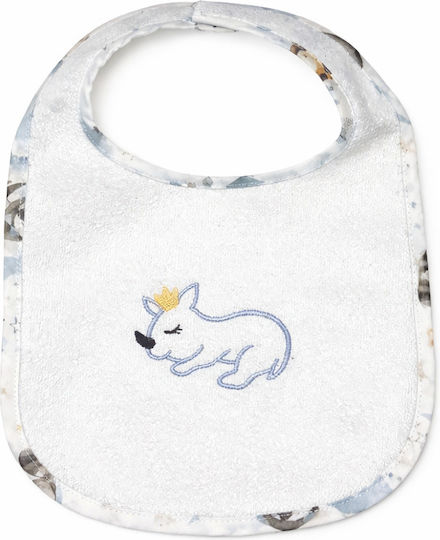 Baby Star Waterproof Baby Bib Made of 100% Cotton with Hoop & Loop Fastener Blue