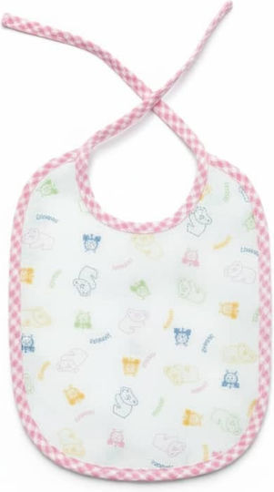 Nancy Dimo Wasserdichtes Stoff Baby Lätzchen mit Spitzenband Rosa Weiß