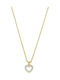 Vogue Necklace with design Heart from Gold Plated Silver with Zircon