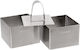 Set 2 Square Decorating Molds Press Stainless Steel 7x7x5cm Zokura