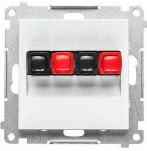 Simon 55 Speaker Socket 2-fold Module Wires Cross Section Input Output 2,5 Mm2 Matt White Tgl2.01/111