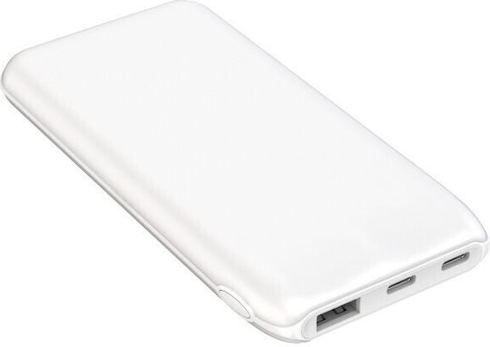 Platinet Power Bank 10000mAh 12W с USB-A порт и 2 USB-C порта Бял