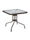 with Glass Surface and Metal Frame Matte Brown 80x80x70cm