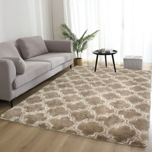 Kraft World Rutschfest Teppich Rechteckig Pelzige Beige
