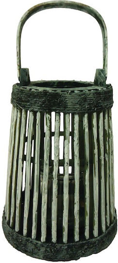 keleman Wooden Lantern Gray 17x17x27cm