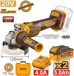 Ingco CAGLI2120272E Τροχός 125mm Μπαταρίας Brus...