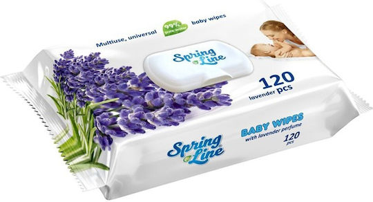 Lavendel Feuchte Tücher Frühling Linie Pop Up 120 Stück Verpackung Deckel