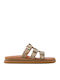 Beige Suede Flatforms Triple Adjustable Straps