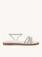 White Made In Greece Sandals Triple Strap Strass