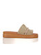 Pantofi Flatform Bej Cu Detaliu Strass