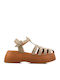 Μπεζ Gladiator Flatforms Πολλαπλά Λουριά