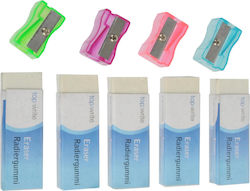 Topwrite 9-piece Eraser Sharpener Pencil Sharpener Set Topwrite 9-piece Eraser Sharpener Pencil Sharpener Set