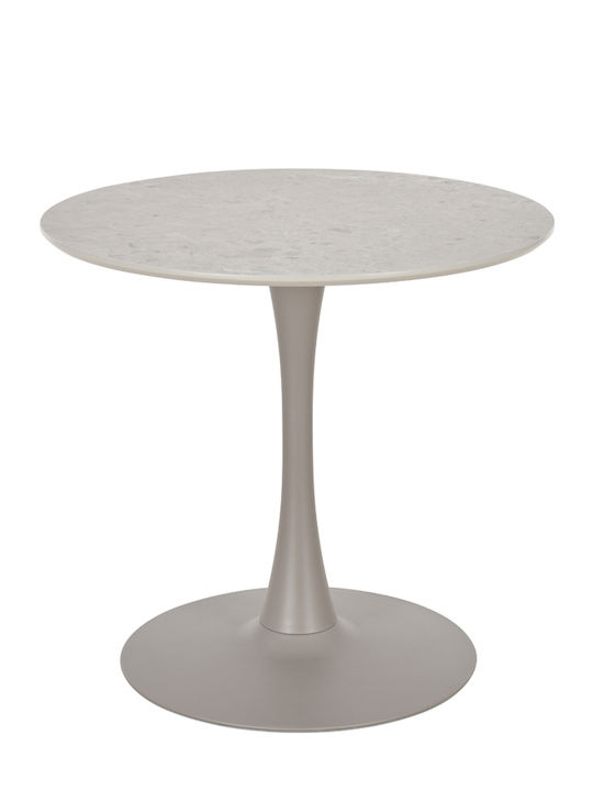 Caspian Dining Room Table Wooden With Metal Frame Gray 80x80x75cm