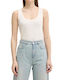 Damen Bluse Ärmellos Ecru