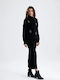 Women's Black Set with Pants with Elastic in Relaxed Fit