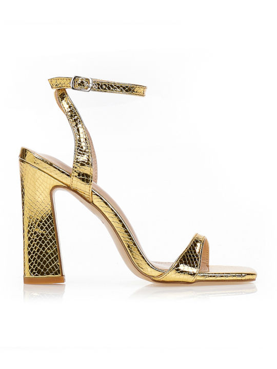Tsoukalas Sandals from Patent Leather Gold