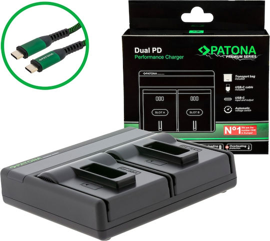 Patona Premium Dual Pd Performance Charger Gopro Aabat-001 Incl Usb-c Input Output