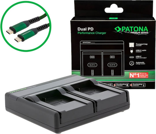 Patona Premium Încărcător Dual Pd Performant Sjcam Sj4000 Cu Intrare Și Ieșire Usb-c