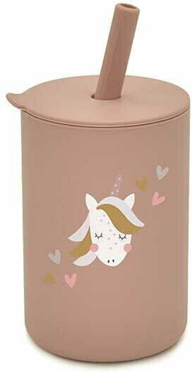Bocioland Baby Cup made of Silicone Pink 150ml for 6m+m+