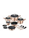 Berlinger Haus Metallic Line Kochgeschirr-Set aus Aluminiumguss Rose Gold mit Antihaftbeschichtung 6 Teile
