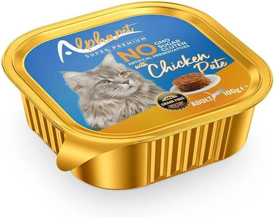 Alpha Pet Υγρή Τροφή για Γάτες με Κοτόπουλο χωρίς Σιτηρά 100gr