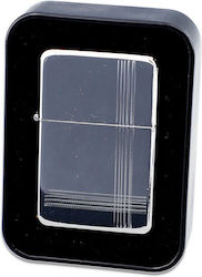 Brichetă cu Ulei și Piatră Argintie Stripes Cutie Metalică Cadou 3043 Brichetă cu Ulei și Piatră Argintie Stripes Cutie Metalică Cadou 3043