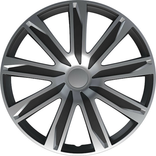 Lampa Set Car Hubcaps 15’’ Raze Silver Black Material Abs Silver Black 4 Pieces L31492 L3149.2