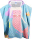 Beach Poncho Towel Hood Girl Light Blue