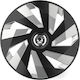 Car Wheel Hubcaps Versaco Stratos 16" Vector Black Chrome Rings Cbx 3d Metal Logo Skoda 4 Pieces