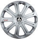 Car Wheel Hubcaps Versaco Evo Silver 14" 3d Metal Logo Mitsubishi 4 Pieces