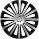 Car Wheel Hubcaps Versaco Trend Black Chrome 13" 3d Metal Logo Fiat 4 Pieces