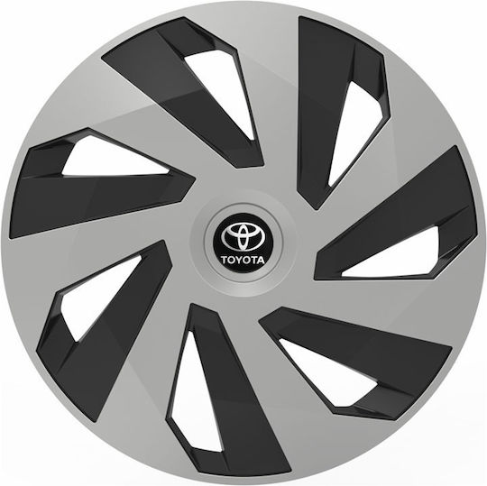 Тасии Трохови Автомобилни Versaco Vector Хромирани Черни 14" Сигнал 3d Метален Toyota 4 Броя