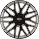 Car Wheel Hubcaps Versaco Dakar Black Silver Black Bolts 14" 3d Metal Logo Kia 4 Pieces