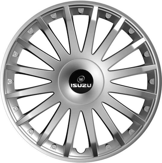 Car Wheel Hubcaps Versaco Crystal Silver 13" 3d Metal Logo Isuzu 4 Pieces