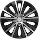Rapide Nc Silver Black Car Hubcaps 15" 3d Metal Logo Fiat 4 Pieces