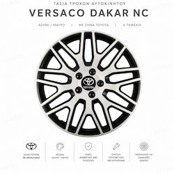 Car Wheel Hubcaps Versaco 14" Dakar Silver Blac...